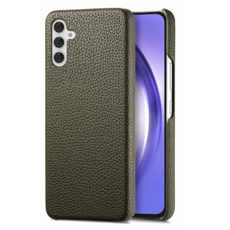 Étui de téléphone arrière en cuir Litchi Oil Edge