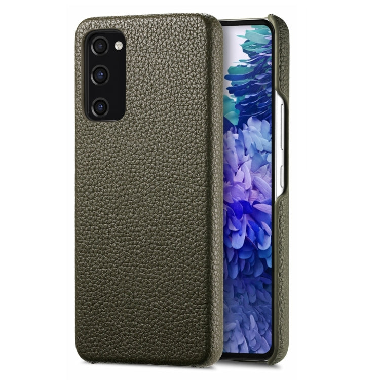 Étui de téléphone arrière en cuir Litchi Oil Edge