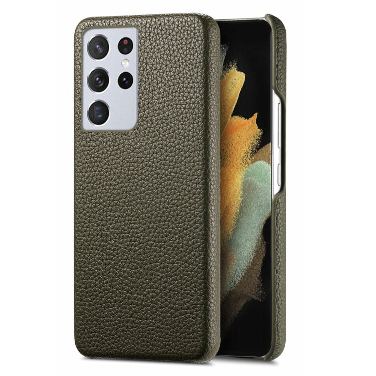 Étui de téléphone arrière en cuir Litchi Oil Edge