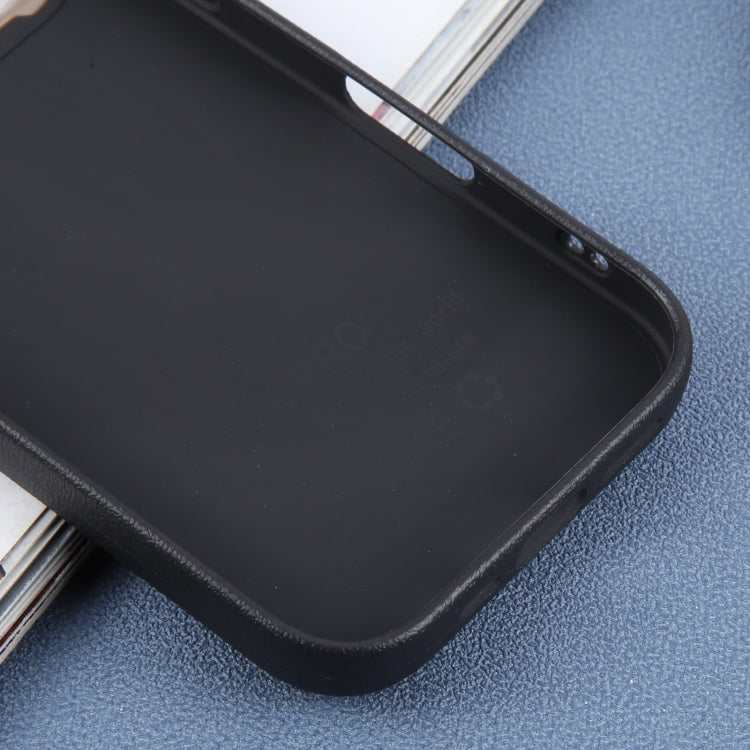 Étui de téléphone en similicuir uni avec coque arrière, For iPhone 16 Pro