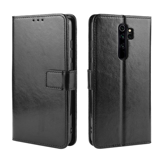 Pour Xiaomi Redmi Note 8 Pro Texture rétro Crazy Horse étui en cuir à rabat horizontal avec support et emplacements pour cartes et cadre Photo