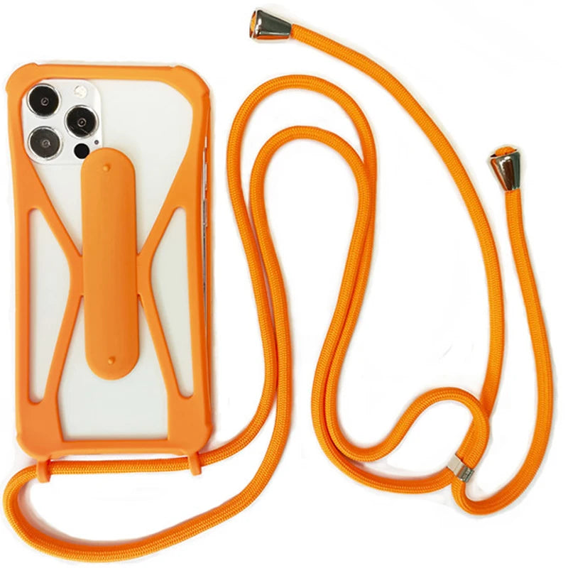 Coque bumper antichoc universelle en silicone avec cordon tour de cou.