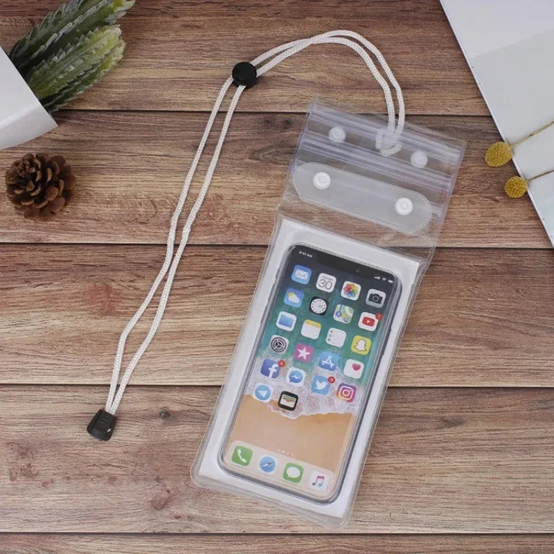 Sac étanche transparent avec airbags pour téléphones jusqu'à 7.2 pouces