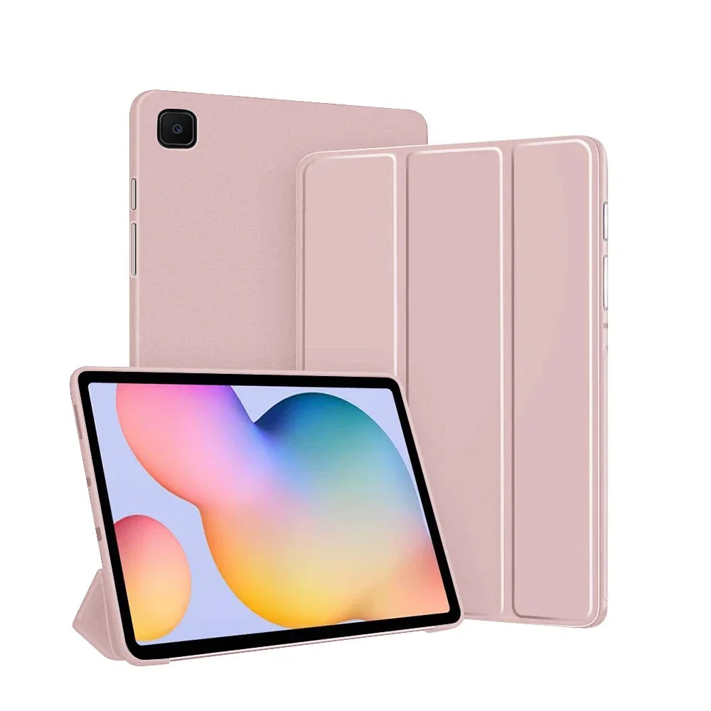 Étui à rabat 3 plis pour tablette Samsung Galaxy S6 lite, Tab A9 A9 Plus A8 A7 S7 S8 S9 S9FE Fonction de mise en veille/réveil automatique