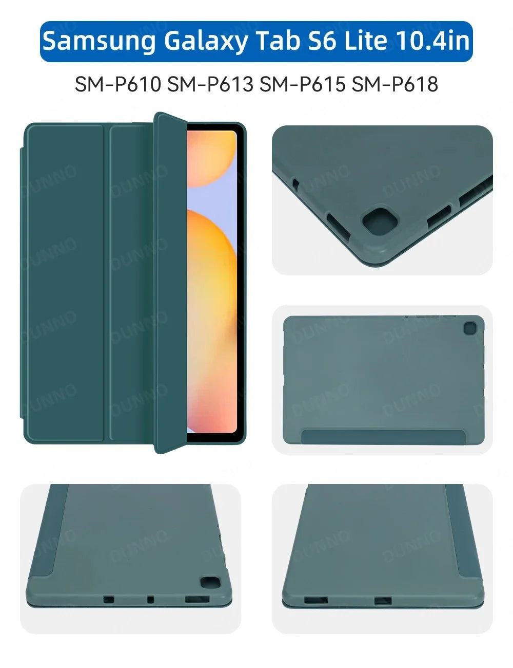 Étui à rabat 3 plis pour tablette Samsung Galaxy S6 lite, Tab A9 A9 Plus A8 A7 S7 S8 S9 S9FE Fonction de mise en veille/réveil automatique