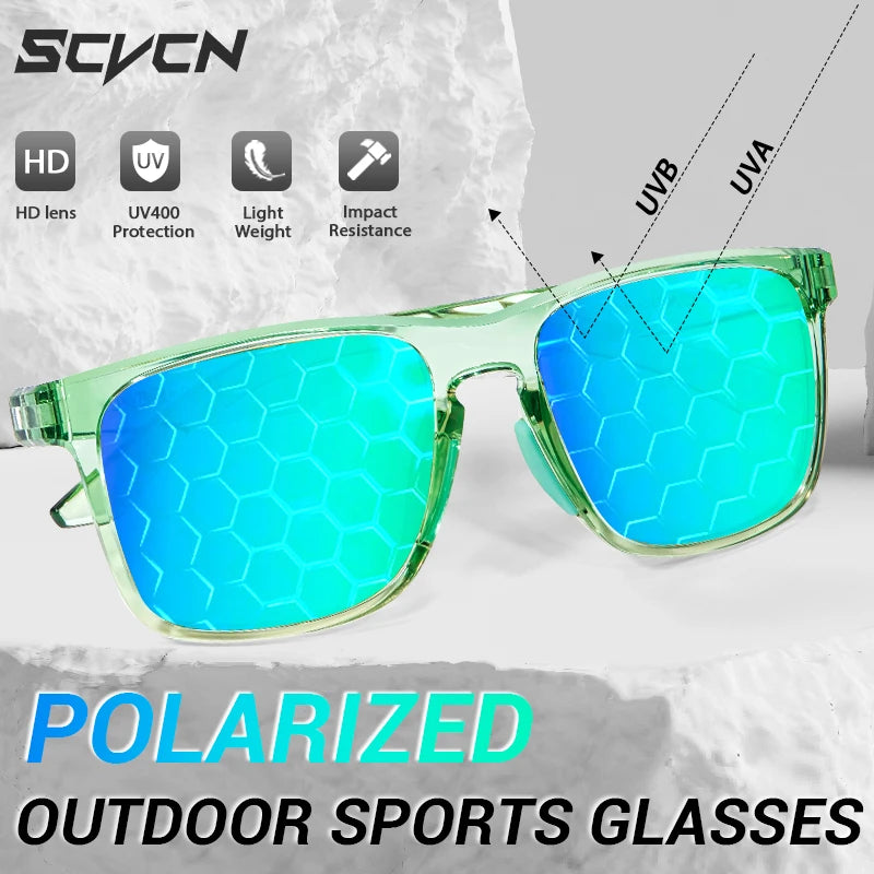 Lunettes de Soleil Polarisées pour Homme – Protection UV400 & Anti-Éblouissement – Style Rectangulaire Sport Chic pour Conduite et Sport