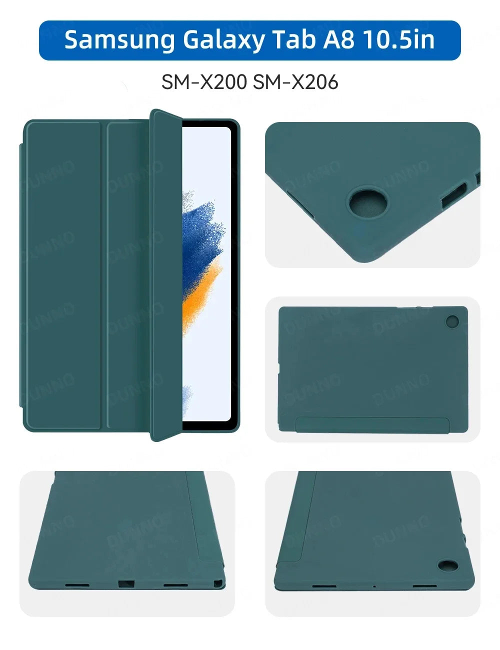 Étui à rabat 3 plis pour tablette Samsung Galaxy S6 lite, Tab A9 A9 Plus A8 A7 S7 S8 S9 S9FE Fonction de mise en veille/réveil automatique