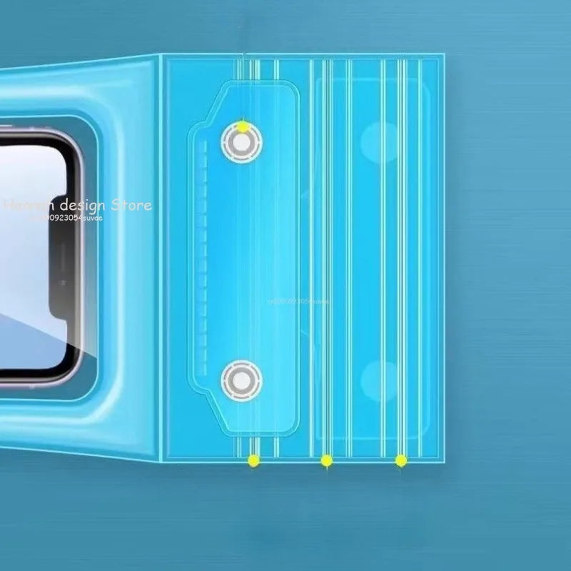 Sac étanche transparent avec airbags pour téléphones jusqu'à 7.2 pouces