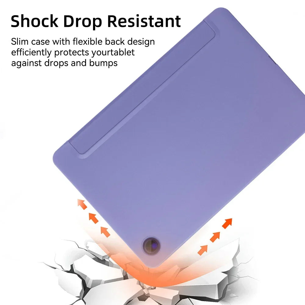 Étui à rabat 3 plis pour tablette Samsung Galaxy S6 lite, Tab A9 A9 Plus A8 A7 S7 S8 S9 S9FE Fonction de mise en veille/réveil automatique