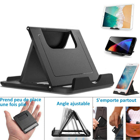 Support universel pliable pour smartphones et tablettes, angle ajustable