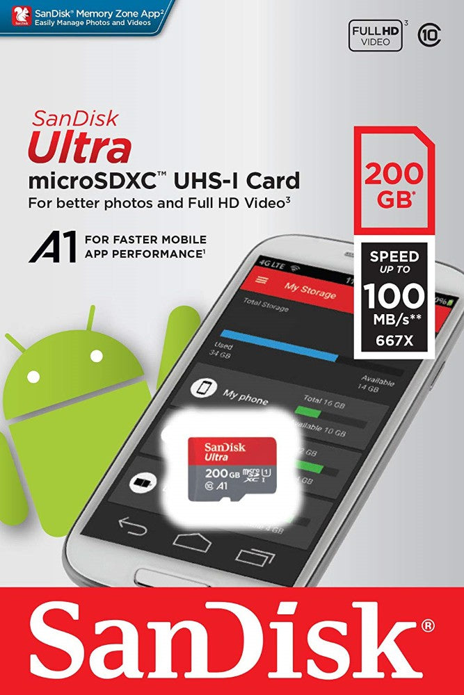 Carte microSDHC / microSDXC SanDisk Ultra Classe 10 UHS-I homologué A1